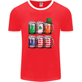 St Patricks Day Beer USA Irish American Mens Ringer T-Shirt FotL Red/White