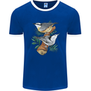 Nuthatch Garden Bird Watching Mens Ringer T-Shirt FotL Royal Blue/White