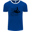 A Parachute to Skydive Twice Skydiver Funny Mens Ringer T-Shirt FotL Royal Blue/White