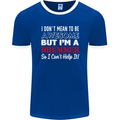 I Don't Mean I'm a Drummer Drumming Drum Mens Ringer T-Shirt FotL Royal Blue/White