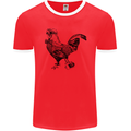 Rooster Camera Photography Photographer Mens Ringer T-Shirt FotL Red/White