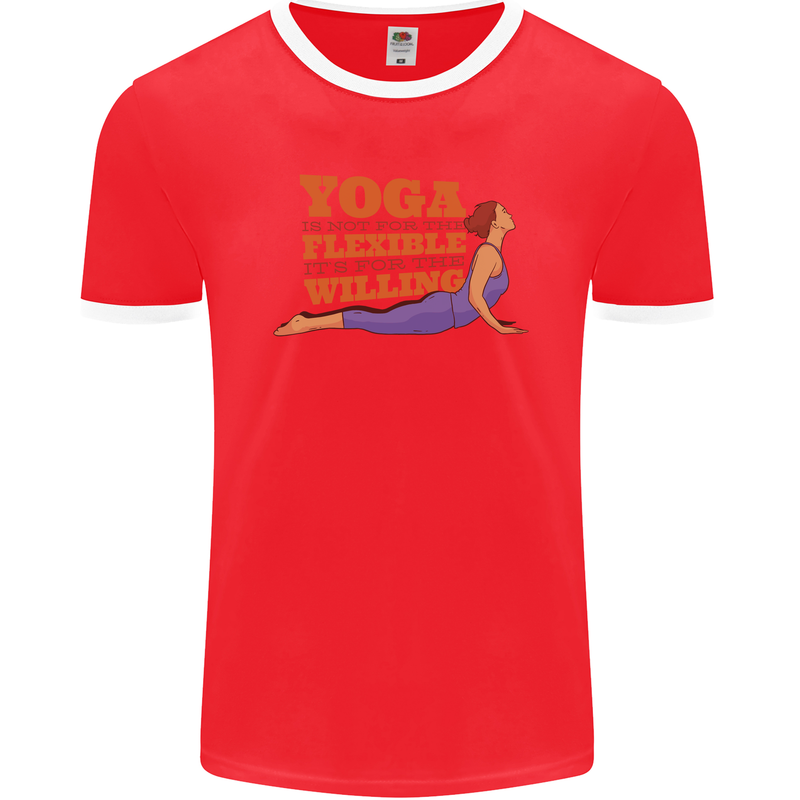 Funny Inspirational Yoga Mens Ringer T-Shirt FotL Red/White