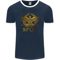 Gym Training Top Weightlifting SPQR Roman Mens Ringer T-Shirt FotL Navy Blue/White