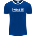 Eat Sleep 4X4 Off Road Roading Car Mens Ringer T-Shirt FotL Royal Blue/White