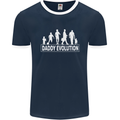 Daddy Evolution Fathers Day Mens Ringer T-Shirt FotL Navy Blue/White