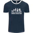 Daddy Evolution Fathers Day Mens Ringer T-Shirt FotL Navy Blue/White