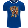 Steampunk Elephant Mens Ringer T-Shirt FotL Royal Blue/White