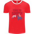 Time to Summon Cats Let's Summon Demons Mens Ringer T-Shirt FotL Red/White