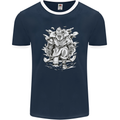 Viking Warrior Valhalla Odin Axe Gym God Mens Ringer T-Shirt FotL Navy Blue/White