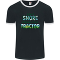 I Dont Snore I Dream Tractor Farmer Farming Mens Ringer T-Shirt FotL Black/White