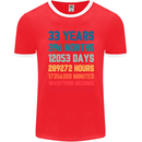 33rd Birthday 33 Year Old Mens Ringer T-Shirt FotL Red/White