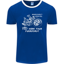 Leak Oil Motorcycle Motorbike Biker Mens Ringer T-Shirt FotL Royal Blue/White