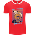 Ghandi Parody Gangsta Rap Music Hip Hop Mens White Ringer T-Shirt Red/White