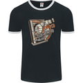 Pachinko Machine Arcade Game Pinball Mens Ringer T-Shirt FotL Black/White