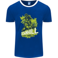 Downhill Mountain Biking My Thrill Cycling Mens Ringer T-Shirt FotL Royal Blue/White