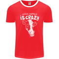 Eating Animals Is Crazy Vegetarian Vegan Mens Ringer T-Shirt FotL Red/White