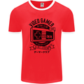 Video Gamer Retro Club Gaming Mens Ringer T-Shirt FotL Red/White