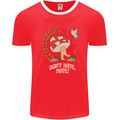 Dont Hate Mate Peace Hippy Toadstool Mens Ringer T-Shirt FotL Red/White