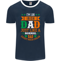 Irish Dad Funny St. Patrick's Day Father's Mens Ringer T-Shirt FotL Navy Blue/White