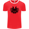 Motocross Face Mens Ringer T-Shirt FotL Red/White