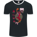 Samurai Basketball Player Mens Ringer T-Shirt FotL Black/White