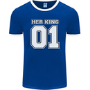 Her King Funny Wedding Anniversary Mens Ringer T-Shirt FotL Royal Blue/White