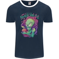 All Mad Here Alien Magic Mushrooms Mens Ringer T-Shirt FotL Navy Blue/White