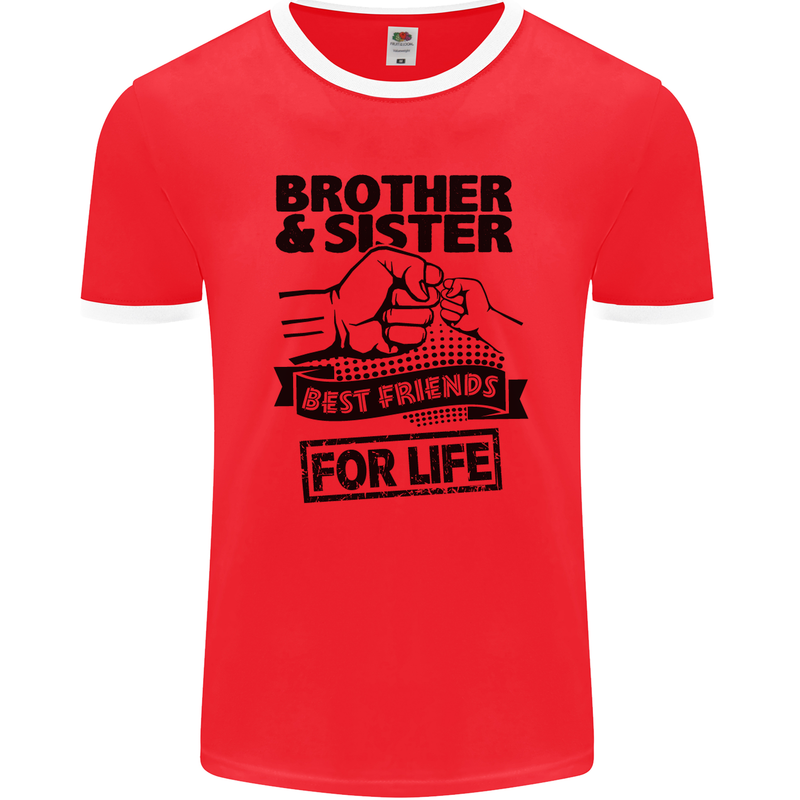 Brother & Sister Best Friends Siblings Mens Ringer T-Shirt FotL Red/White