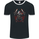 Panda Warrior Bear MMA SCI-FI Samurai Mens Ringer T-Shirt FotL Black/White