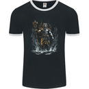 Poseidon Greek God of Water Mythology Mens Ringer T-Shirt FotL Black/White