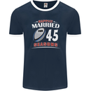 45 Year Wedding Anniversary 45th Rugby Mens Ringer T-Shirt FotL Navy Blue/White
