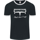 Behind Bars That's How I Roll Cycling Bike Mens Ringer T-Shirt FotL Black/White
