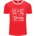 Take Your Heart With You Slogan Mens Ringer T-Shirt FotL Red/White