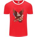 USA Eagle Flag America Patriotic July 4th Mens Ringer T-Shirt FotL Red/White