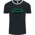 My Shamrocks Funny St. Patrick's Day Boobs Mens Ringer T-Shirt FotL Black/White