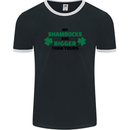 My Shamrocks Funny St. Patrick's Day Boobs Mens Ringer T-Shirt FotL Black/White