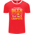 Camping Funny Alcohol Beer Campsite Mens Ringer T-Shirt FotL Red/White