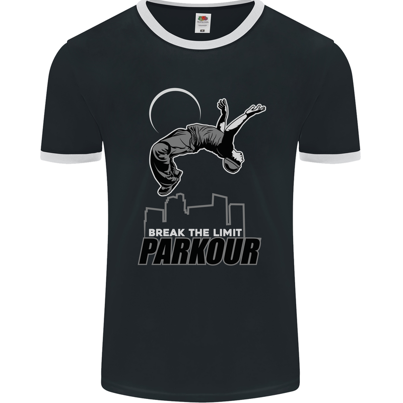 Parkour Free Running Break the Limit Mens Ringer T-Shirt FotL Black/White