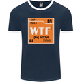 WTF Periodic Table Chemistry Geek Funny Mens Ringer T-Shirt FotL Navy Blue/White