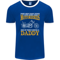 Being a Daddy Biker Motorcycle Motorbike Mens Ringer T-Shirt FotL Royal Blue/White