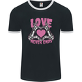 Love Never Ends Gothic Valentine's Day Mens Ringer T-Shirt FotL Black/White