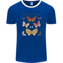 Rhopalocera Butterfies Butterfly Mens Ringer T-Shirt FotL Royal Blue/White