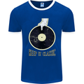 Vinyl Records Keep it Classic DJ Decks Mens Ringer T-Shirt FotL Royal Blue/White