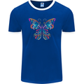 A Colourful Butterfly Mens Ringer T-Shirt FotL Royal Blue/White