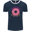 Donut Stress Funny Don't Stress Yoga Joke Mens Ringer T-Shirt FotL Navy Blue/White