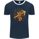A Sagittarius Female Archer Star Sign Zodiac Mens Ringer T-Shirt FotL Navy Blue/White
