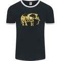 Elephant Ecology Animal Mens Ringer T-Shirt FotL Black/White