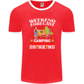 Camping Weekend Forecast Funny Alcohol Beer Mens Ringer T-Shirt FotL Red/White