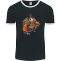 Steampunk Panda Bear Mens Ringer T-Shirt FotL Black/White