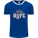 Breast Cancer Awareness Hope Mens Ringer T-Shirt FotL Royal Blue/White